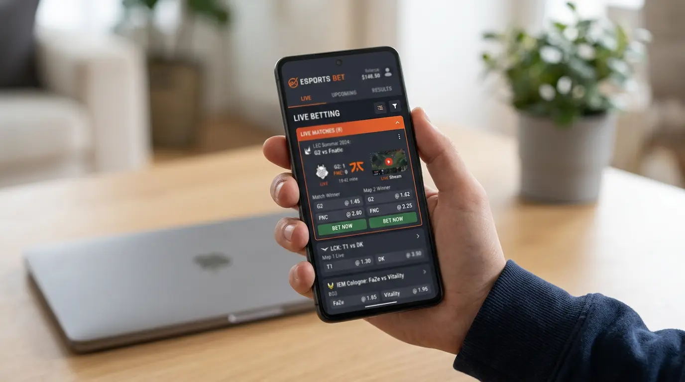 Betano мобилно приложение за eSports — live залози и in-play функции